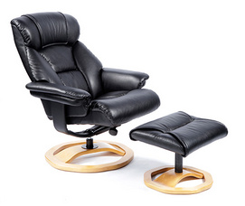 LD-5004 Black Leather Light Luxury Leisure Chair