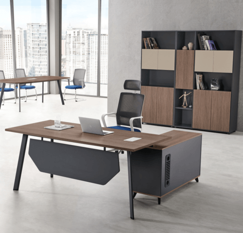 Hot sale cost-effective manager office table with iron leg 1.8m executive office desk