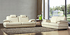 091  Fashionable Leisure Milky White Leather Sofa