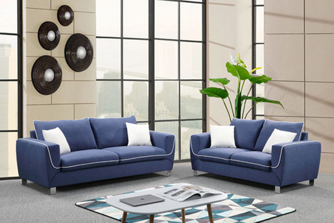 W8026 Modern Exquisite Blue Fabric Sofa