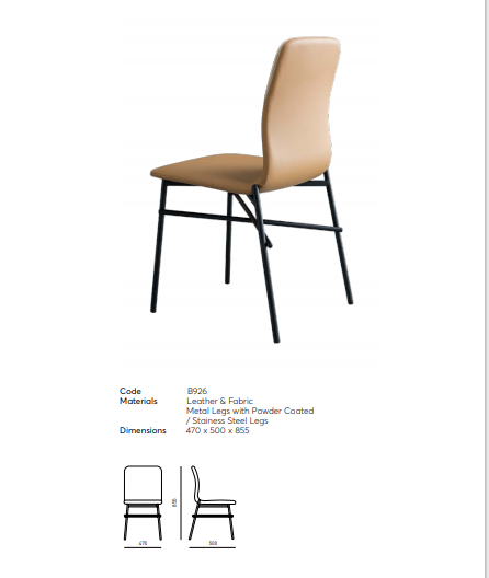 B926 Nordic Style Color-blocking Metal Minimalist Dining Chair