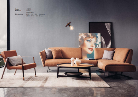 JHB114 Nordic Style Classical Fbric L-shaped Corner Sofa