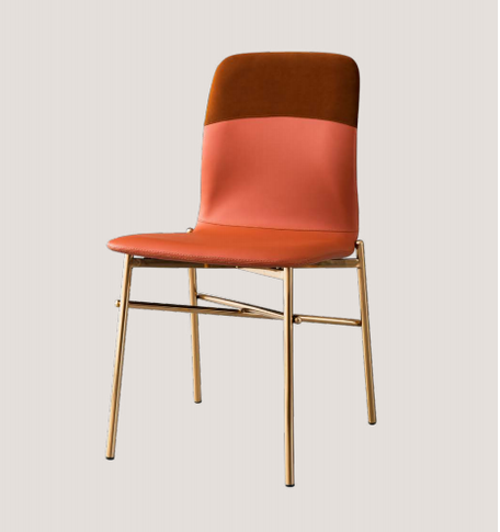 B926 Nordic Style Color-blocking Metal Minimalist Dining Chair