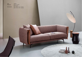 JHB129 Modern Nordic Style Luxury Fabric+Leather Sofa