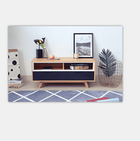 Industrial MDF TV Cabinet in Melamine Veneer