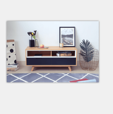 Industrial MDF TV Cabinet in Melamine Veneer