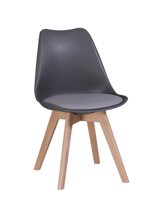 Little Tulip Chair Cushion PP Dining Plastic Chair With Solid Beech Legs For Dining Room