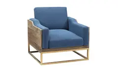 YZ120 Modern Minimalist Fabric Armchair with Wooden Frame