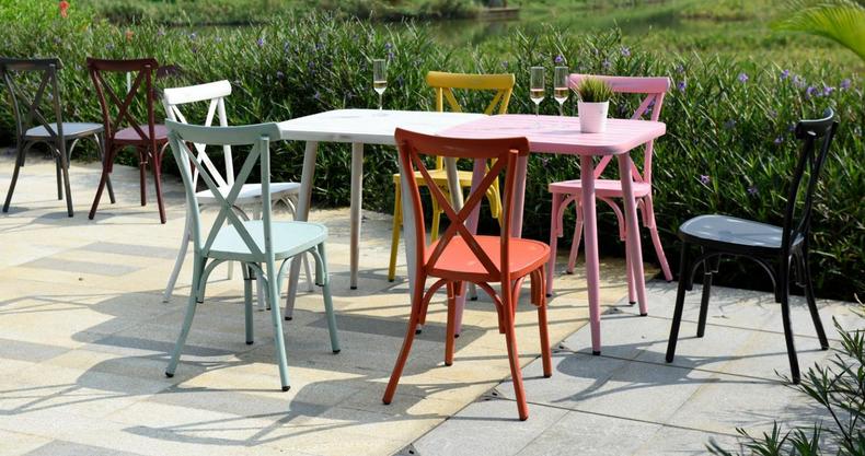 Outdoor Aluminum Leisure Dining Table and Chairs Set