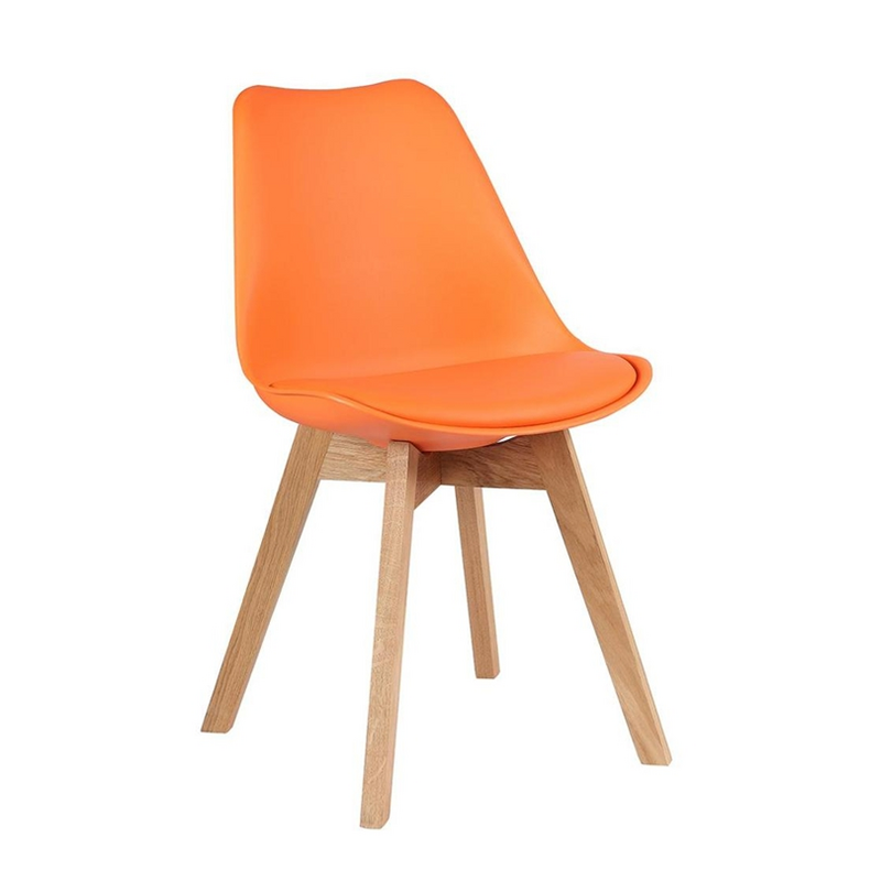 Little Tulip Chair Cushion PP Dining Plastic Chair With Solid Beech Legs For Dining Room