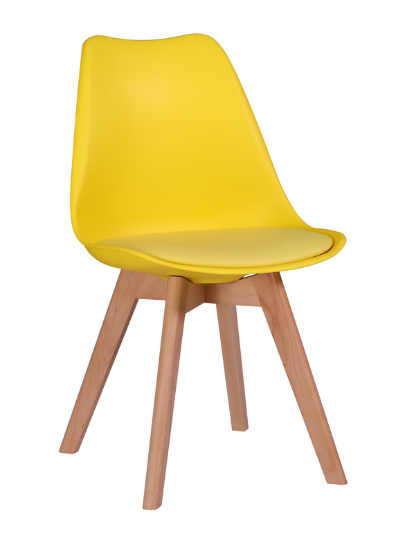 Little Tulip Chair Cushion PP Dining Plastic Chair With Solid Beech Legs For Dining Room