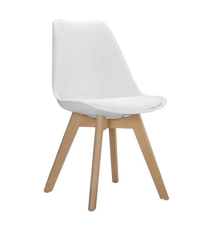 Little Tulip Chair Cushion PP Dining Plastic Chair With Solid Beech Legs For Dining Room