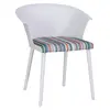 Surrounding Round Shell PP Armchair With Fabric Cushion Plastic Chair