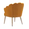 European Style Scalloped Velvet Accent chair Flower modern sofa chair for Living room