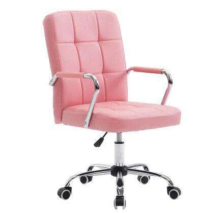 Light-colored Simple-designed Highback Revolving Office Leather Chair with Castors