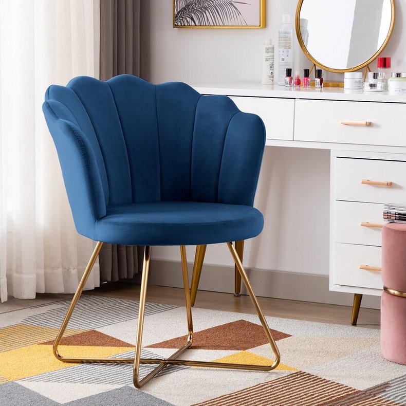 Modern Velvet Upholstered Armchair Accent Chair For Living Room