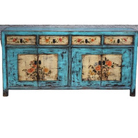 Antique Reproduce Four Door Four Drawer Chest Sideboard