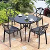 Modern outdoor Cafe table chair garden sets Aluminum Restaurant rattan furniture