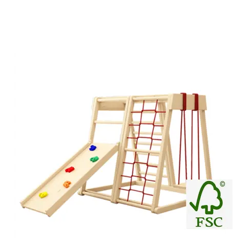 Children Wooden Frame Wholesale Kids Baby Rocker Slide Swing