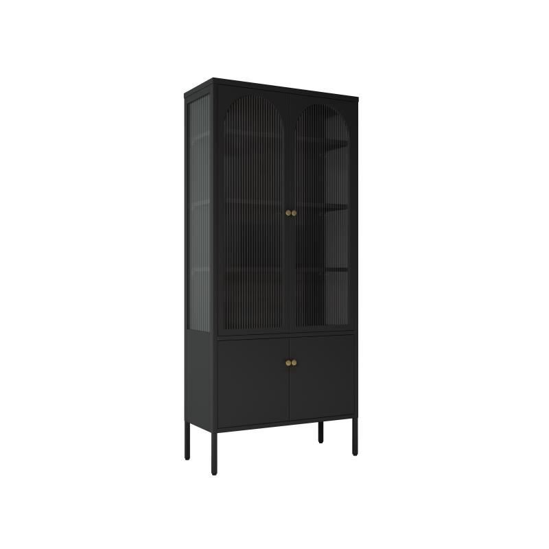 Black steel glass household lockers