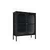 Black steel restaurant wine cabinet
