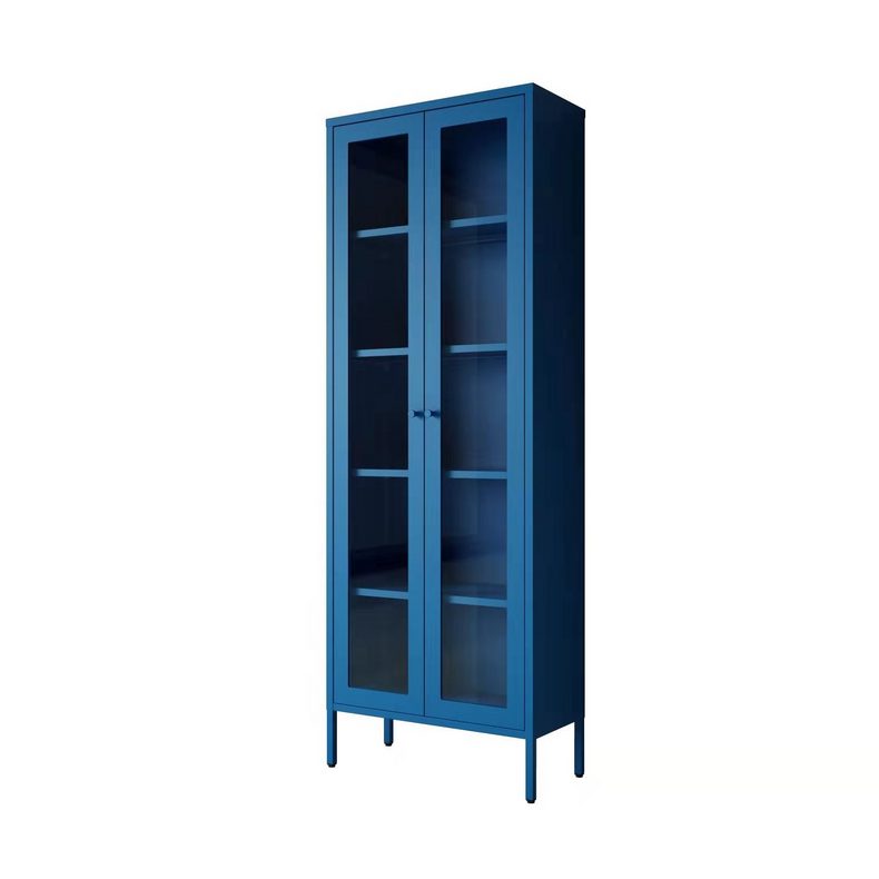 Glass bookcase steel cabinet