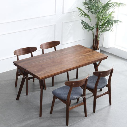 Rectangle Dining Table Simplicity Nordic Vintage Walnut Table for Dining Room