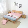 Solid Wood Double and Single Bed Wooden Oak