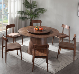 Solid Wood Dining Table with Disc
