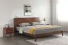 T2001-A/B Nordic Style Minimalist Solid Wood Double Bed