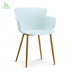 Forman Light Luxury Furniture Plastic Design Dinner Armchair White Pp Seat Dining Room Chair For Dinning Table Set