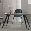 Modern Restaurant Dinning Room Furniture Legs MDF Top Dining Table Home Furniture Table Metal Wooden Square Luxury Blue 1pcs/ctn