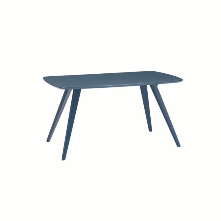 Modern Restaurant Dinning Room Furniture Legs MDF Top Dining Table Home Furniture Table Metal Wooden Square Luxury Blue 1pcs/ctn
