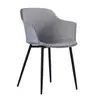 Furniture Modern Dark Gray Velvet Fabric Covered Upholstered Dining Chair Hot Style Plastic Plastic 4 Leg Base Home Furniture