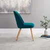 dining chair ARO-DC21700 blue velvet fabric wood leg chair
