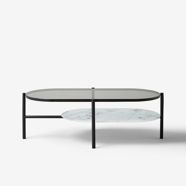 ARO-CT001 metal glass coffee table