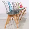 Modern Design Plastic Chair Pc Seat with Wood Legs Used Dining Room Plastic Chair