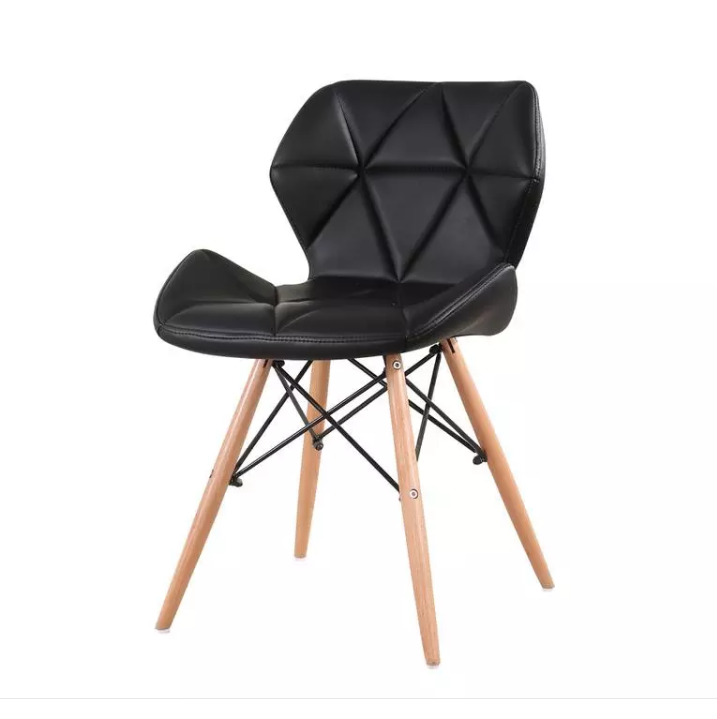 Contemporary Modern Home Furniture Kitchen Bar Dinning Redar Leather Upholstered Dining Room Chair With Solid Wood Legs