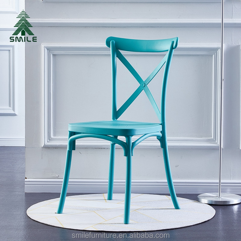 Colorful Morden PP Dining Chair X-back Plastic Chair