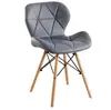 Contemporary Modern Home Furniture Kitchen Bar Dinning Redar Leather Upholstered Dining Room Chair With Solid Wood Legs