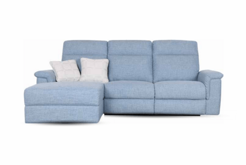 DENNY Modern Minimalist Light Blue Fabric Three-seater Sofa
