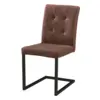 PU Leather Dining Chair Square Steel Tube Power Coated Frame