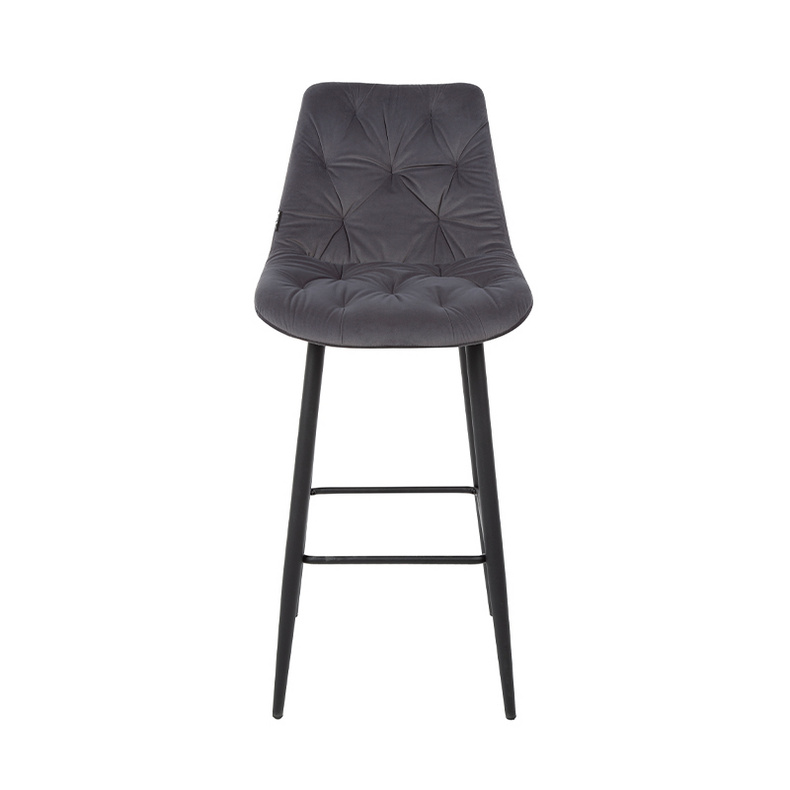 Ellie UDC21037 Dark Grey Chair Bar Stool With Metal Legs