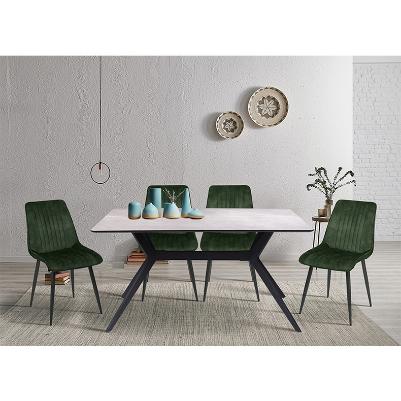 KIM UDC9076 U-LIKE Popular Grey Velvet Dining Chair