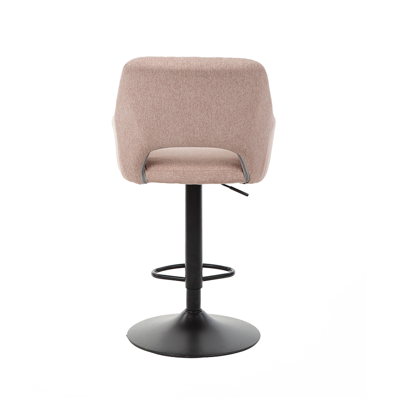 AARO UDC21049 Beige Fabric Color Lift Bar Stool With Metal Leg