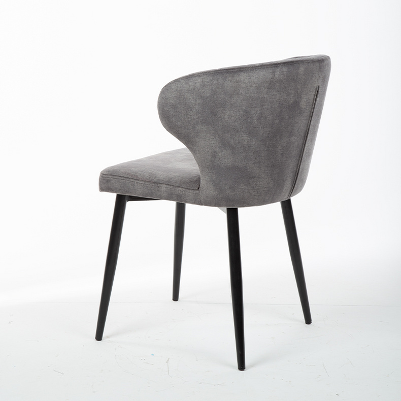 Zane UDC21027 U-LIKE Grey Velvet Dining Arm Chair