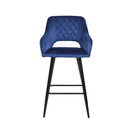 CORIN UDC8289 Blue Velvet Fabric Bar Stool Dining Chair