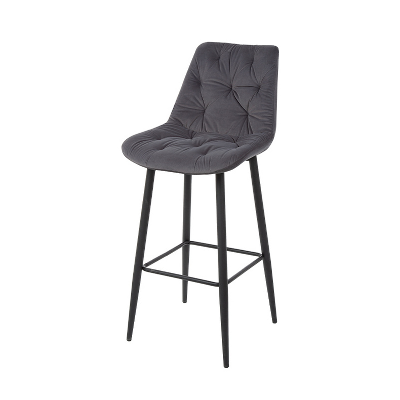 Ellie UDC21037 Dark Grey Chair Bar Stool With Metal Legs