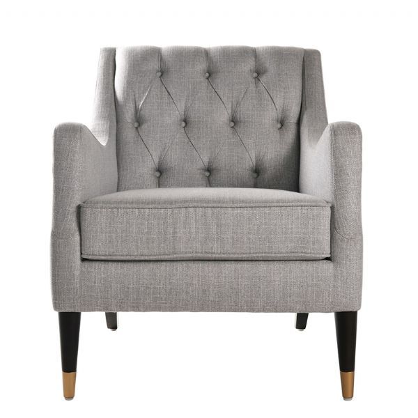 Grey Linen Accent Single Sofa Armchair