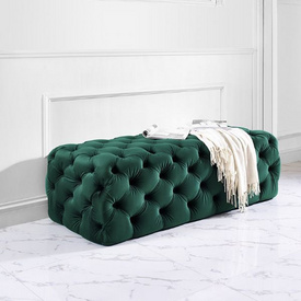 Green Tufted Bench